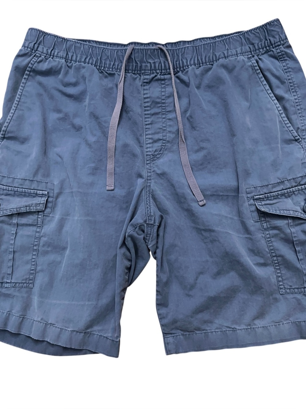 Uniqlo Cargo Shorts Mens Size L Drawstring Cotton 9" Inseam Lightweight Blue